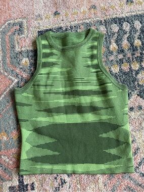 Green patterned tank top